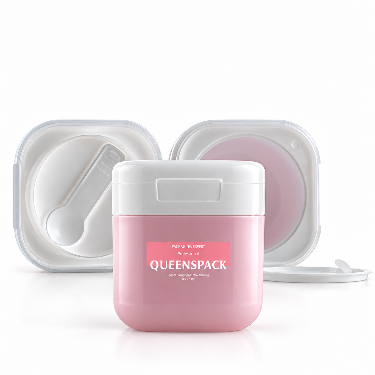PP cream jar with spatula